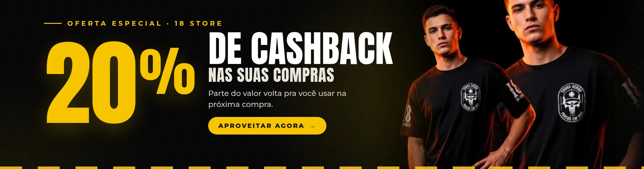 Ganhe 20% de cashback nas suas compras