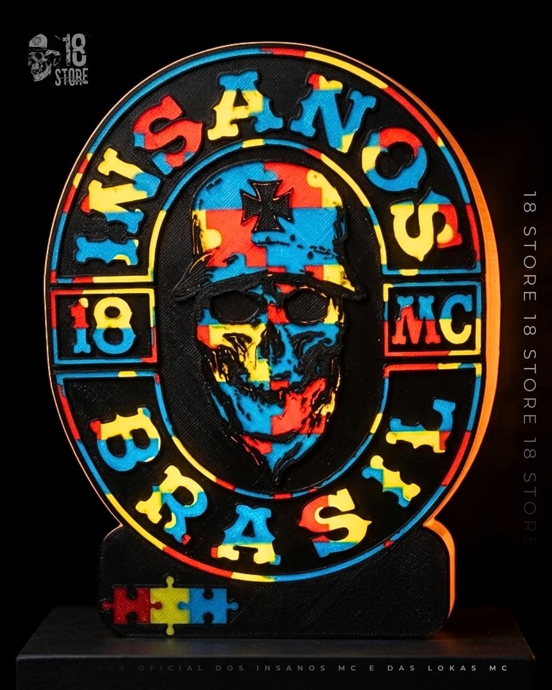 Luminária 3d Brasão Autismo 18×13