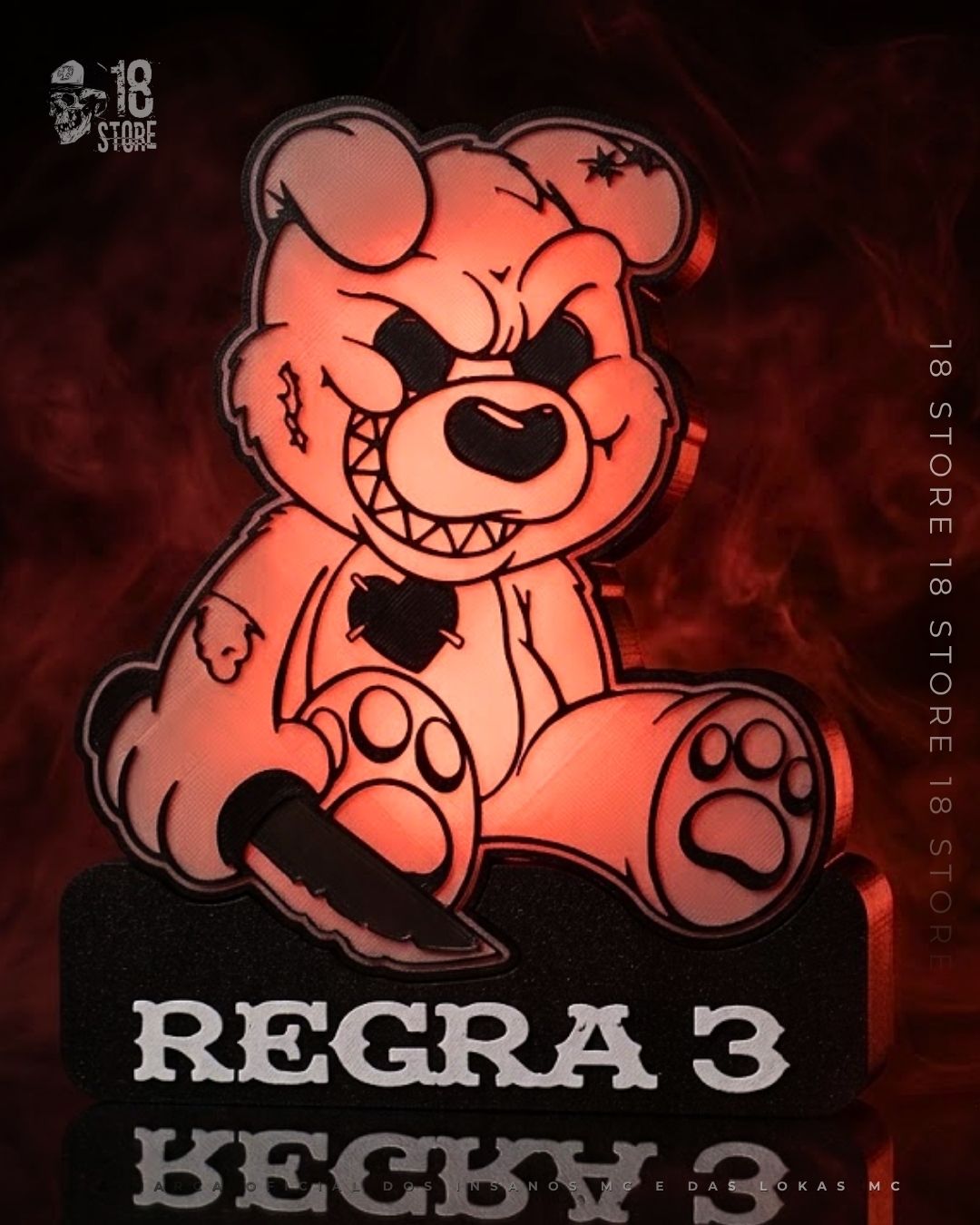 Luminária 3d Urso Regra 3 18×13